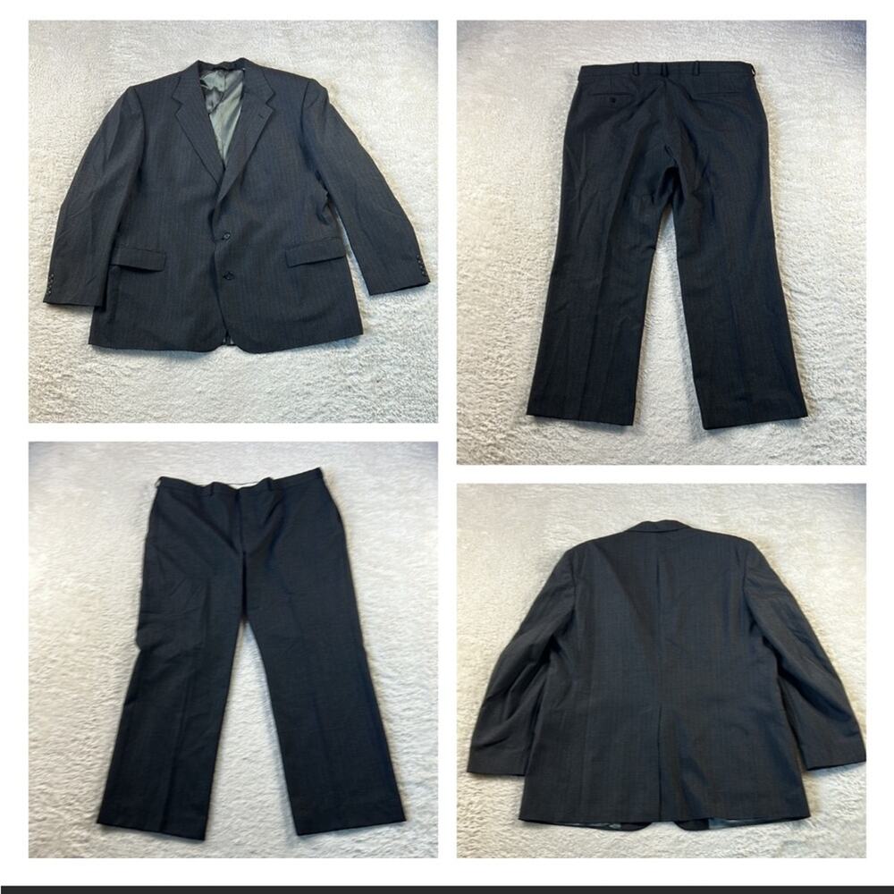 Vintage Hardwick Clothes grey pinstripe suit, size‎ XXL or 44 short